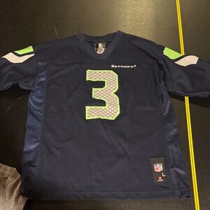 BUNDLE:  NFL Seattle Seahawks: Jersey and T-Shirt: Gray Apparel with Logo